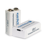 everActive 6F22 (9V) с USB-C зареждане everActive 6F22 (9V) с USB-C зареждане