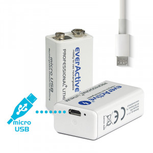 everActive 6F22 (9V) с micro-USB зареждане